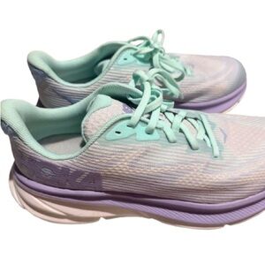 Hoka One One Women's Pastel Mint and Lavender Sneakers